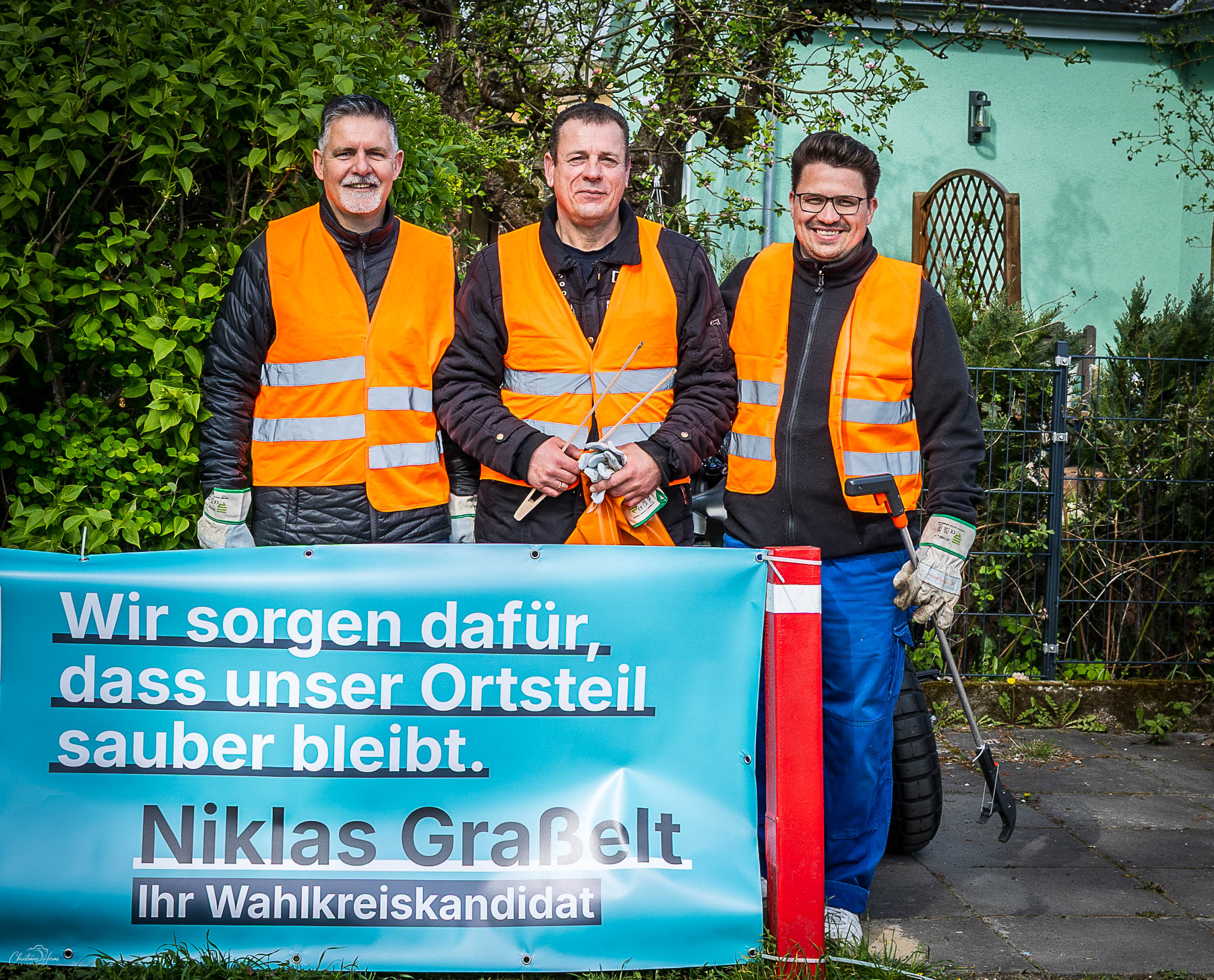 v.l.n.r.: Oliver Raeder, Martin Stelzer, Niklas Gra�elt MdA